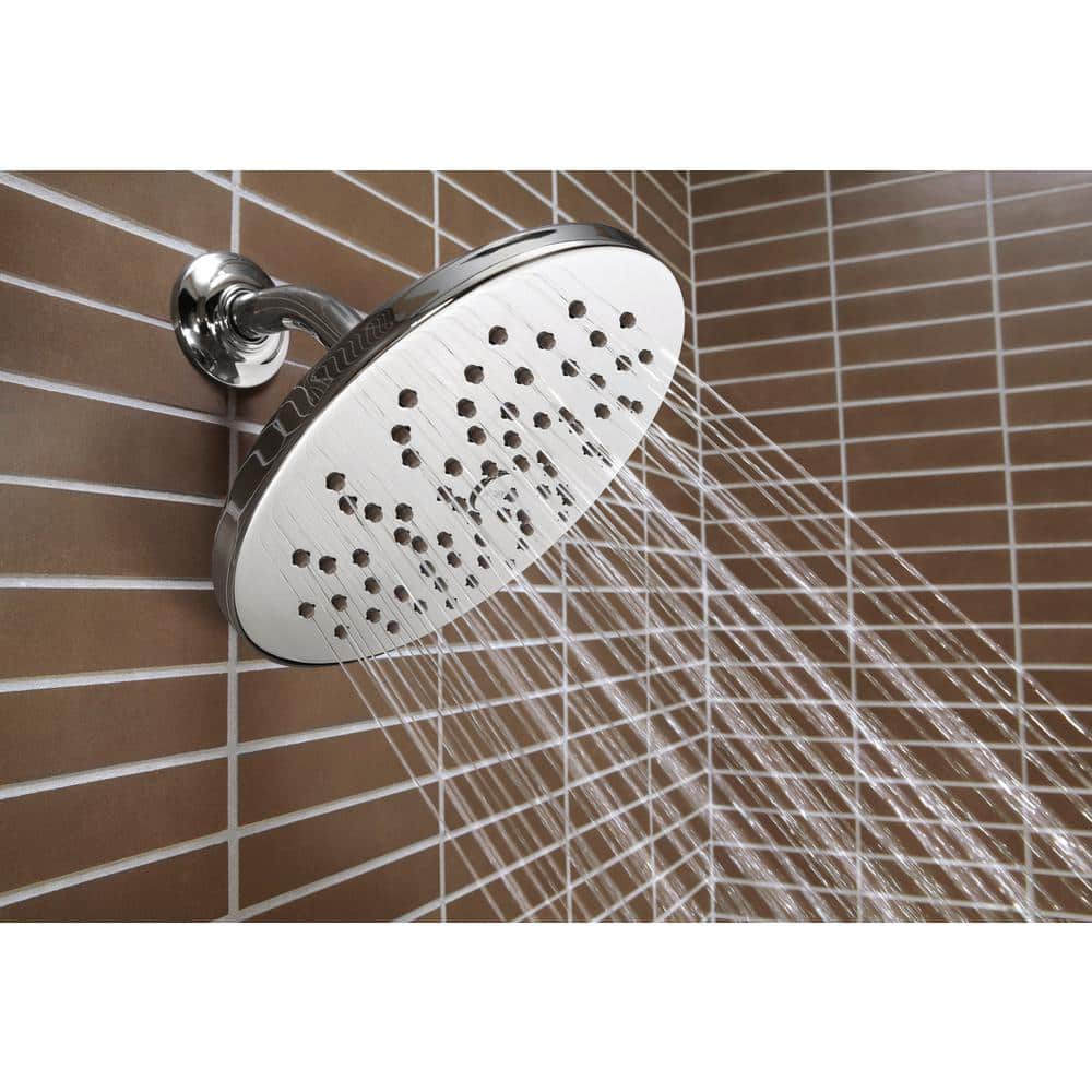MOEN 1-Spray 8 in. Single Wall Mount Fixed Shower Head in Chrome
