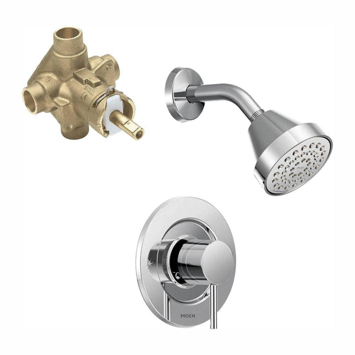 Moen Align Single-Handle 1-Spray Shower Faucet Trim Kit with Valve in Chrome (Valve Included)
