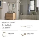 Moen Genta Single Hole Single-Handle Bathroom Faucet with Drain Kit in Chrome, 1.2 GPM