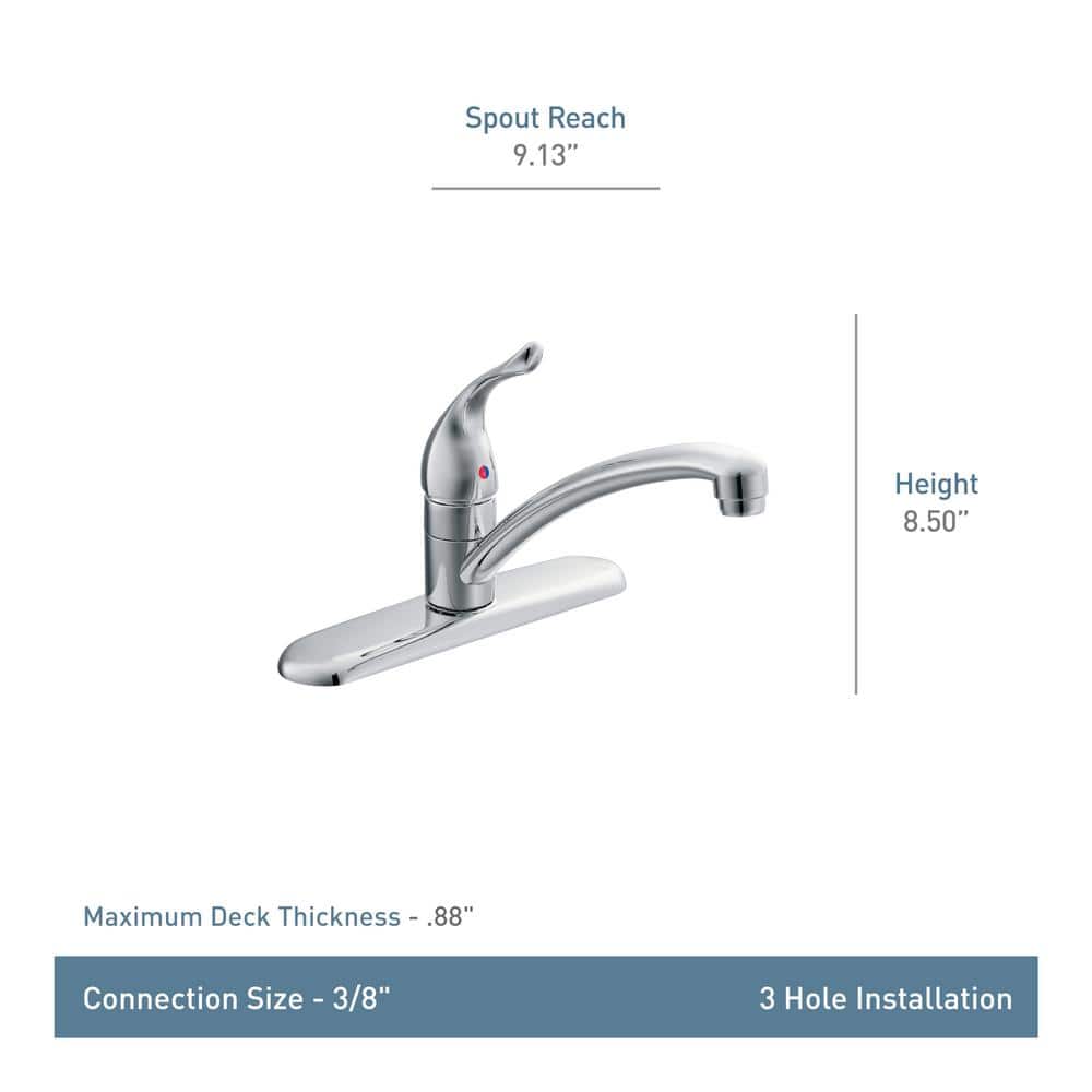 Moen Chateau Low-Arc Single-Handle Standard Kitchen Faucet in Chrome
