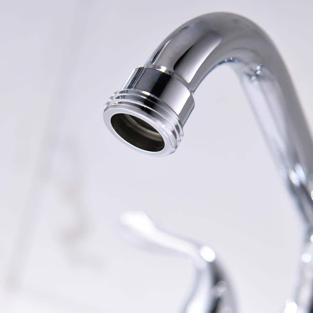 Phiestina Chrome Utility Sink Laundry Faucet with Swivel Spout