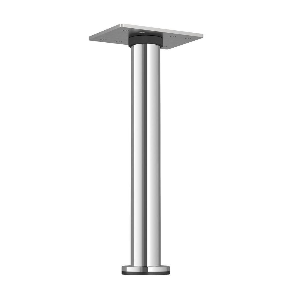 Richelieu 7-7/8 in. Chrome Round Furniture Leg with Leveling Glide, Stainless Steel 201