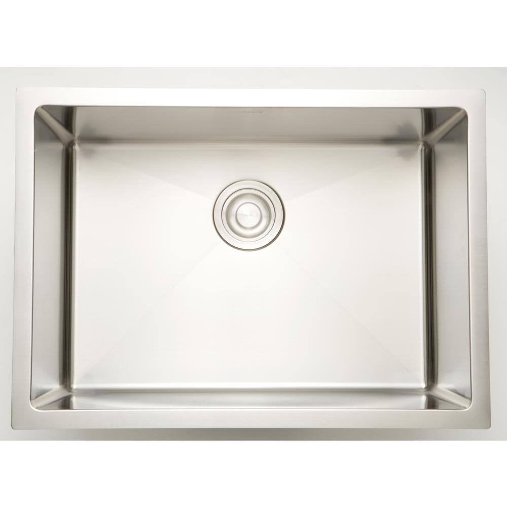 27 in. W x 20 in. D Undermount Chrome Laundry/Utility Sink with 1-Bowl and 16-Gauge 16GS-37004