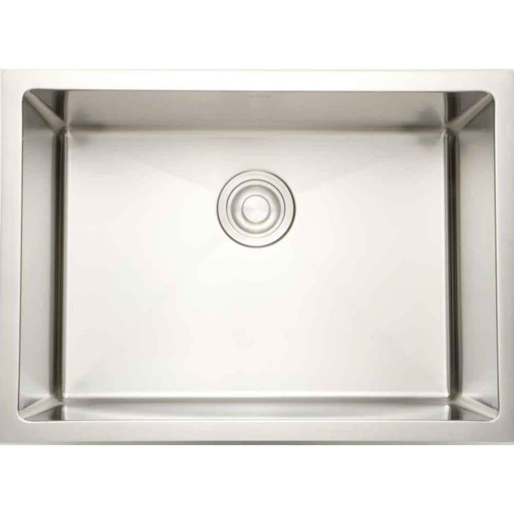 Unbranded 27 in. Chrome Undermount Laundry/Utility Sink - 16 Gauge Stainless Steel