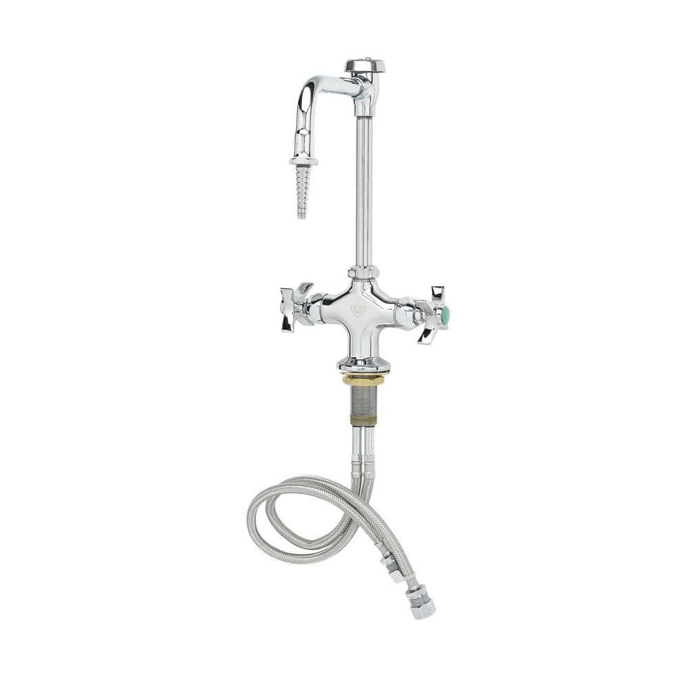 T&S 2-Handle Laboratory Faucet with Vacuum Breaker in Chrome