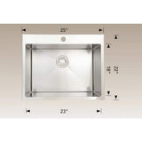 Durable 25 in. x 22 in. Stainless Steel Drop-in Laundry Sink