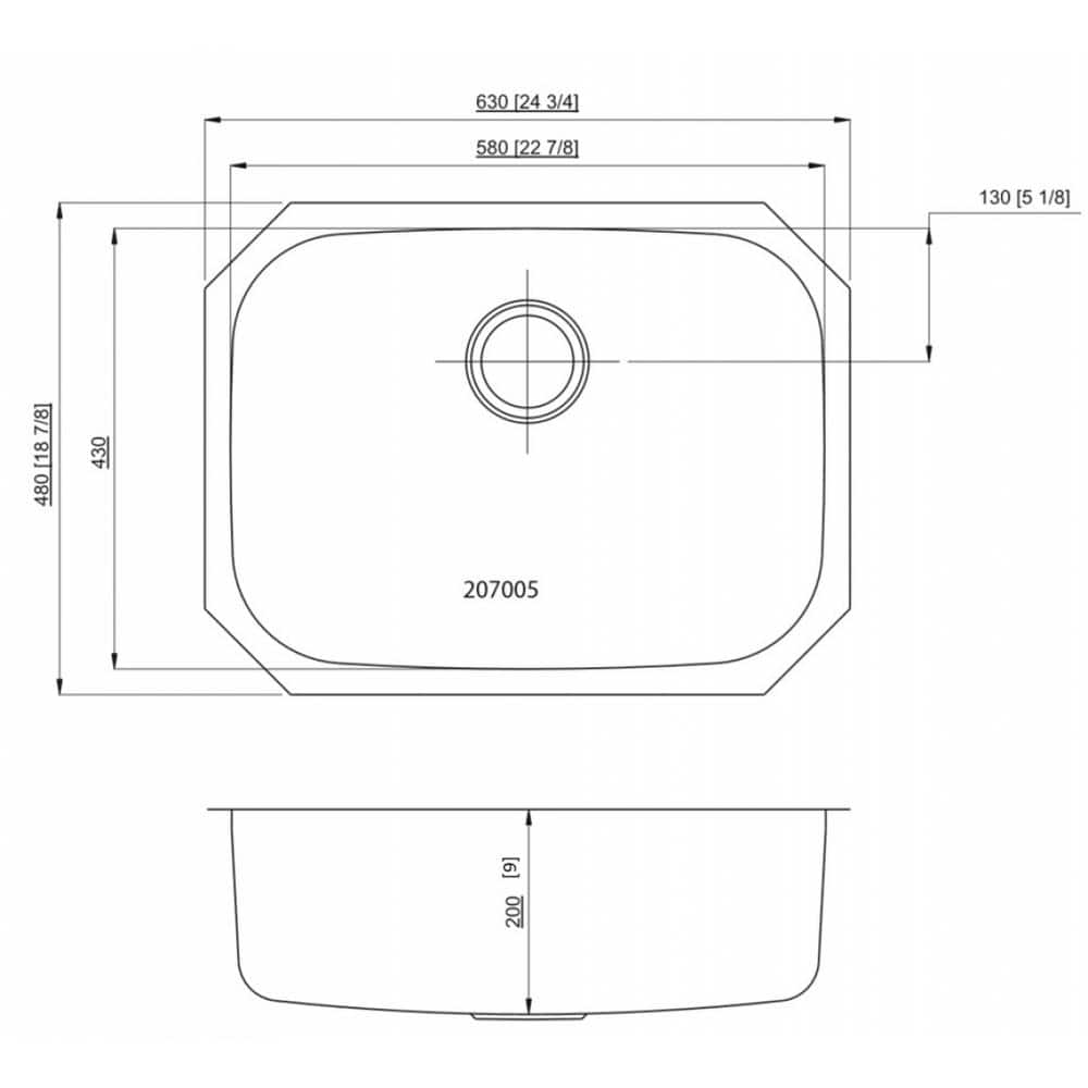 Unbranded 24.75 in. x 18.75 in. x 9 in. Stainless Steel Undermount Laundry Sink