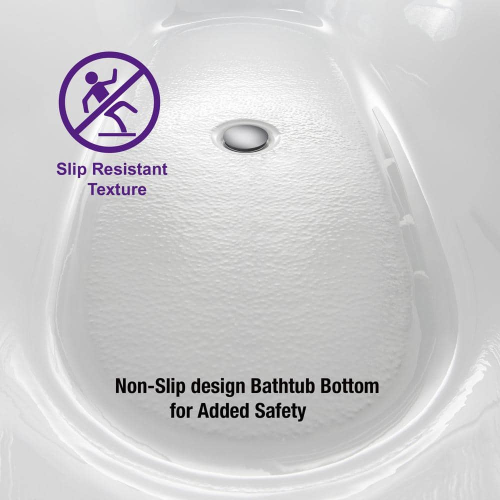 WOODBRIDGE Beauvais 59 in. Acrylic FlatBottom Double Slipper Bathtub with Polished Chrome Overflow and Drain, White