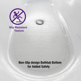 WOODBRIDGE Beauvais 59 in. Acrylic FlatBottom Double Slipper Bathtub with Polished Chrome Overflow and Drain, White