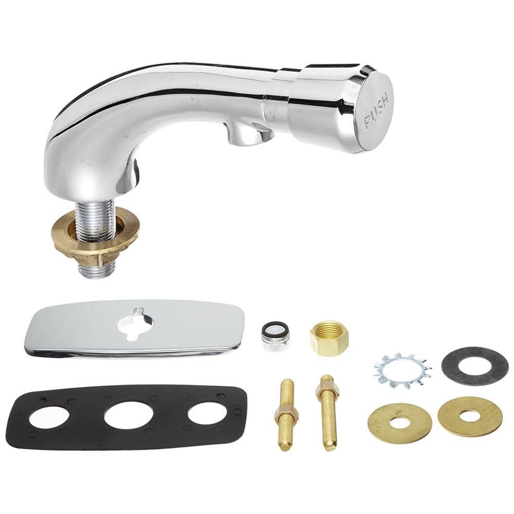 Zurn Single Handle Metering Utility Faucet with Push-Button in Chrome