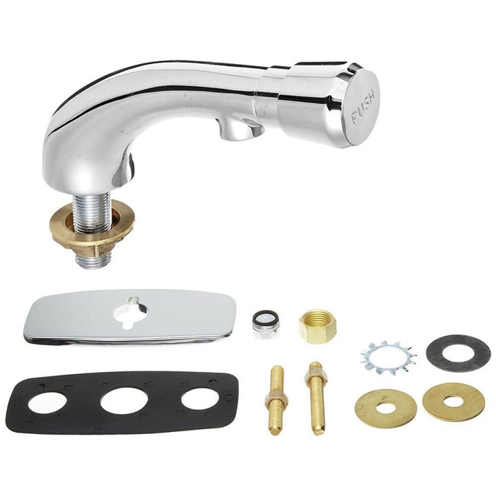 Zurn Single Handle Metering Utility Faucet with Push-Button in Chrome