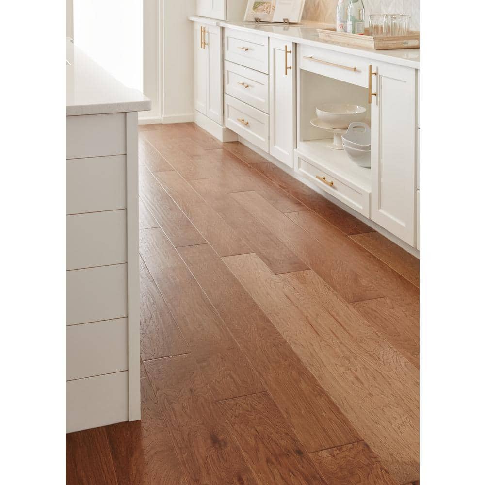 Shaw Olympia Cider Hickory 3/8 In. T X 6.3 in. W Tongue and Groove Scraped Engineered Hardwood Flooring (30.48 sq.ft./case)