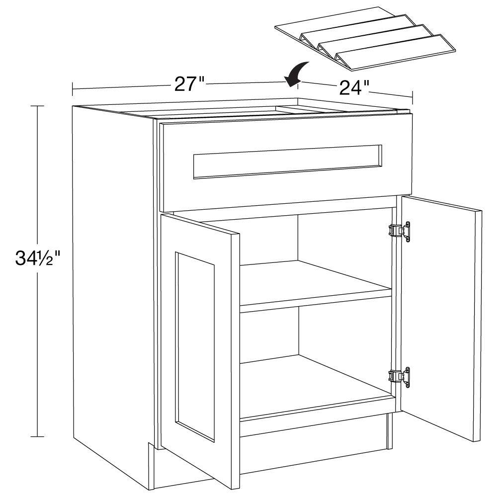 Newport 27 in. W x 24 in. D x 34.5 in. H Assembled Plywood Base Kitchen Cabinet in Cinnamon with Spice Soft Close