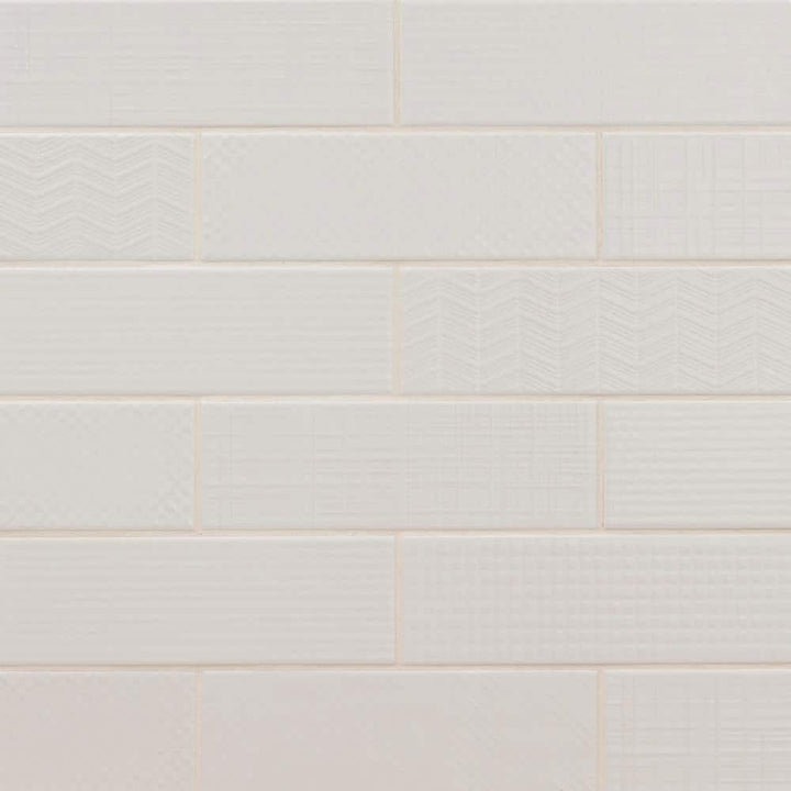 MSI Citylights Pure 3D Mix 12 in. x 4 in. Glossy Ceramic White Textured Subway Tile (9.9 sq. ft. / case)