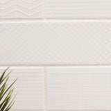 MSI Citylights Pure 3D Mix 12 in. x 4 in. Glossy Ceramic White Textured Subway Tile (9.9 sq. ft. / case)