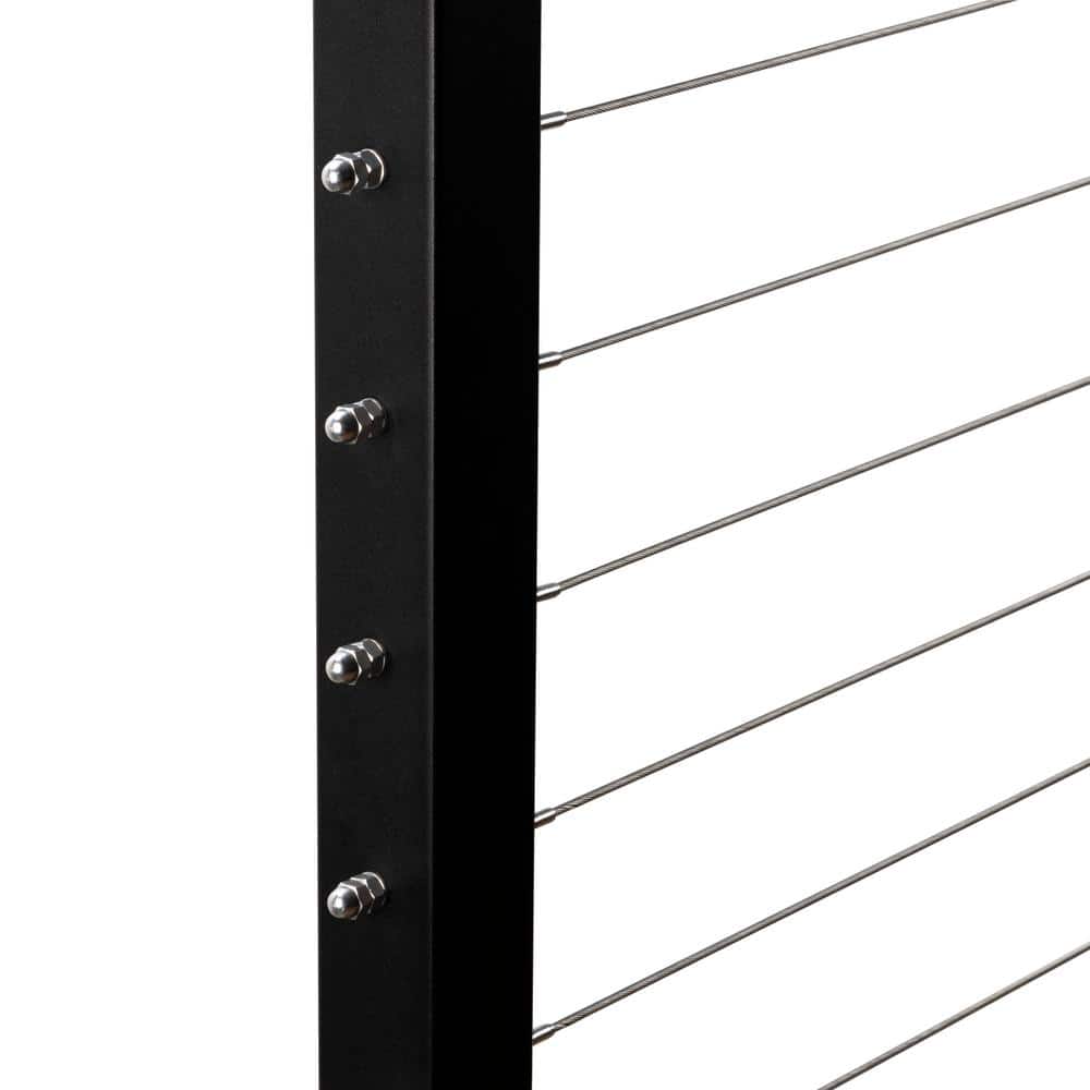 CityPost 10 ft. Deck Cable Railing, 42 in. Base Mount, Black