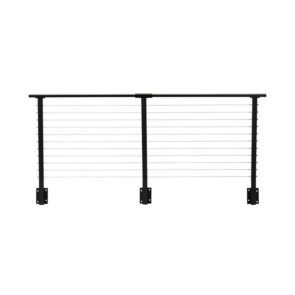CityPost 10 ft. Black Deck Cable Railing 36 in. Face Mount