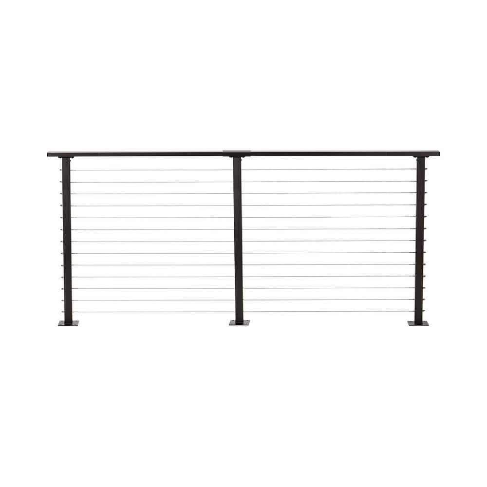 CityPost 10 ft. Deck Cable Railing, 42 in. Base Mount, Bronze
