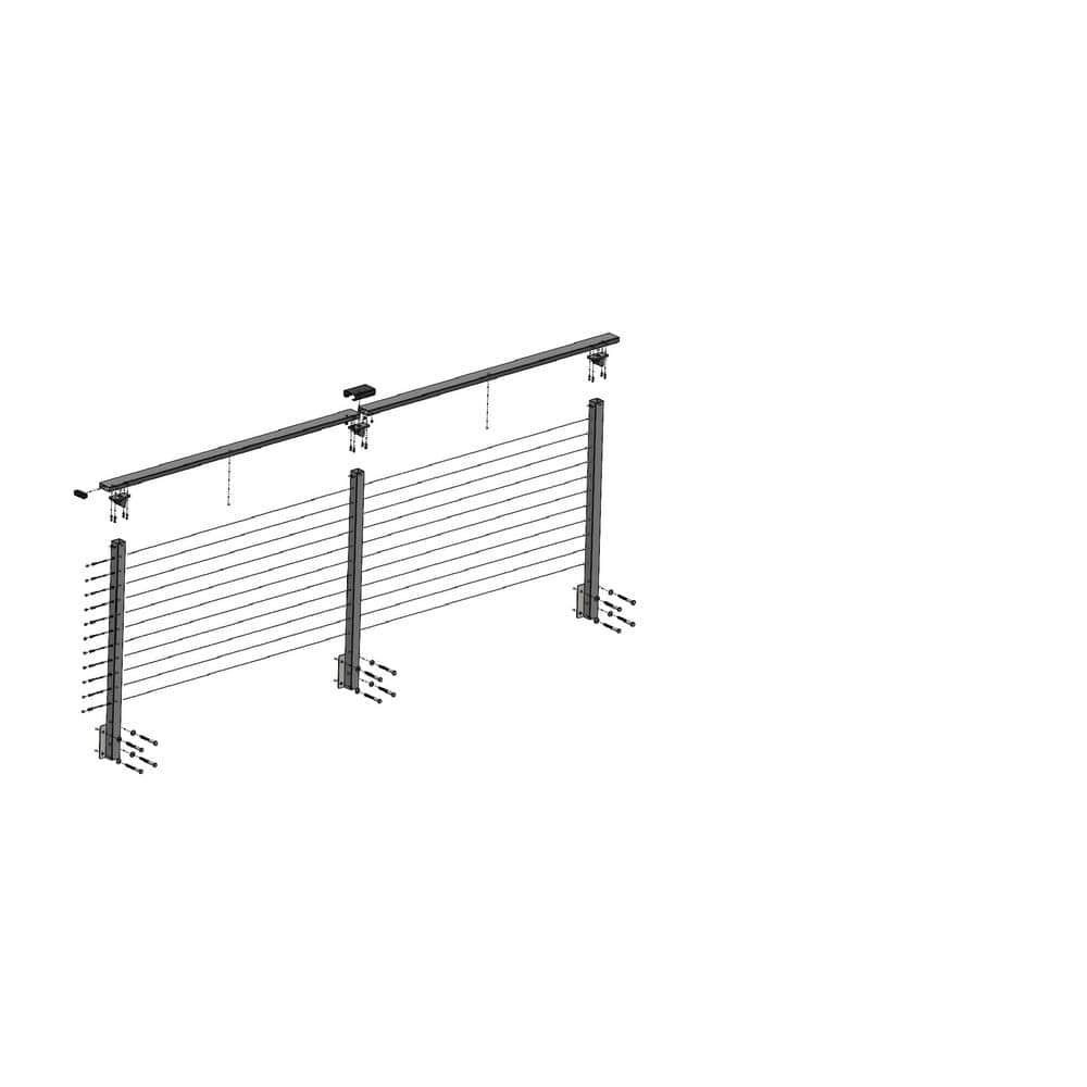 CityPost 10 ft. Deck Cable Railing, 42 in. Face Mount in Bronze
