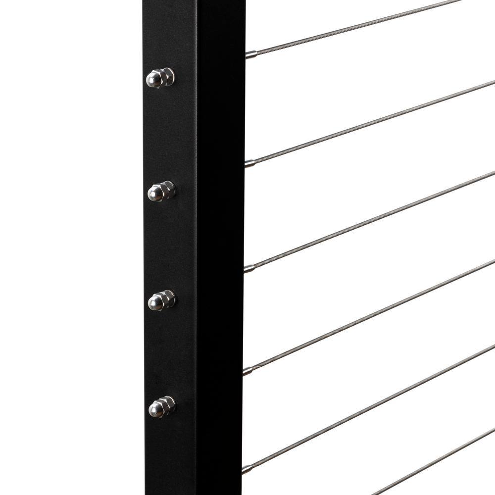 CityPost 12 ft. Deck Cable Railing, 42 in. Face Mount, Black