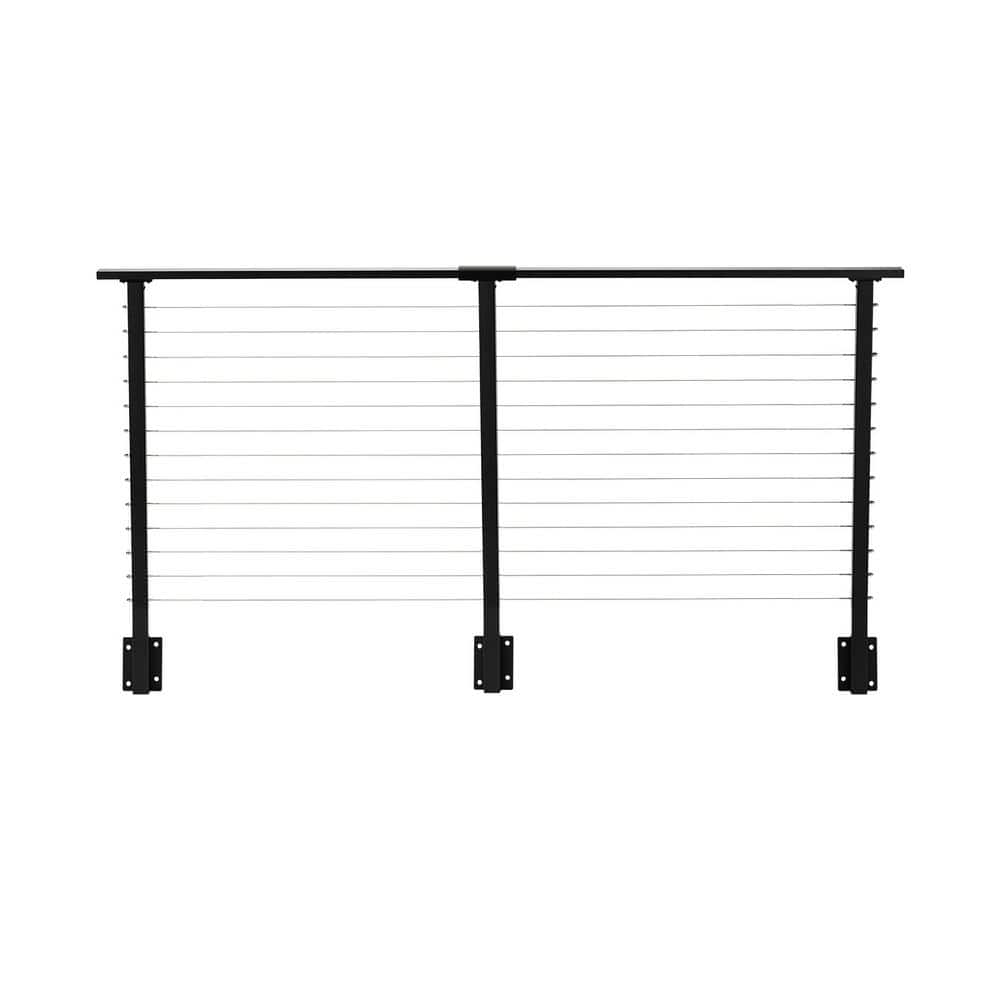 CityPost 12 ft. Deck Cable Railing, 42 in. Face Mount, Black
