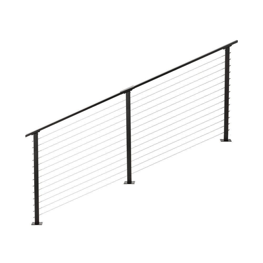 CityPost 12 ft. Stair Cable Railing in Black