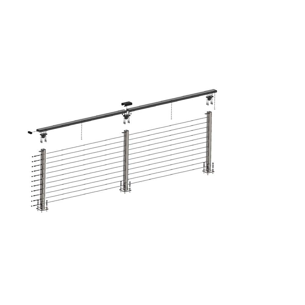 CityPost 12 ft. Bronze Deck Cable Railing