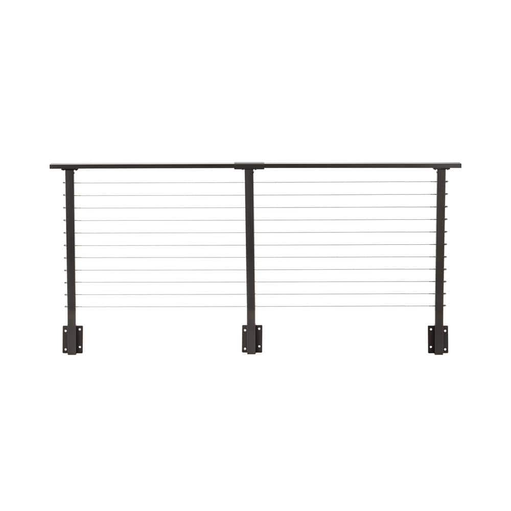 CityPost 12 ft. Deck Cable Railing, 42 in. Face Mount in Bronze