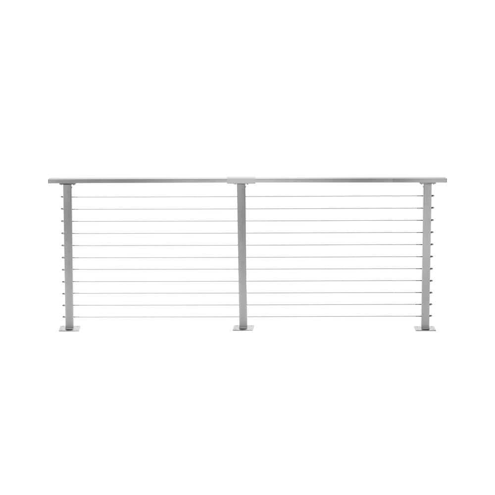 CityPost 12 ft. Deck Cable Railing, 42 in. Base Mount, Grey