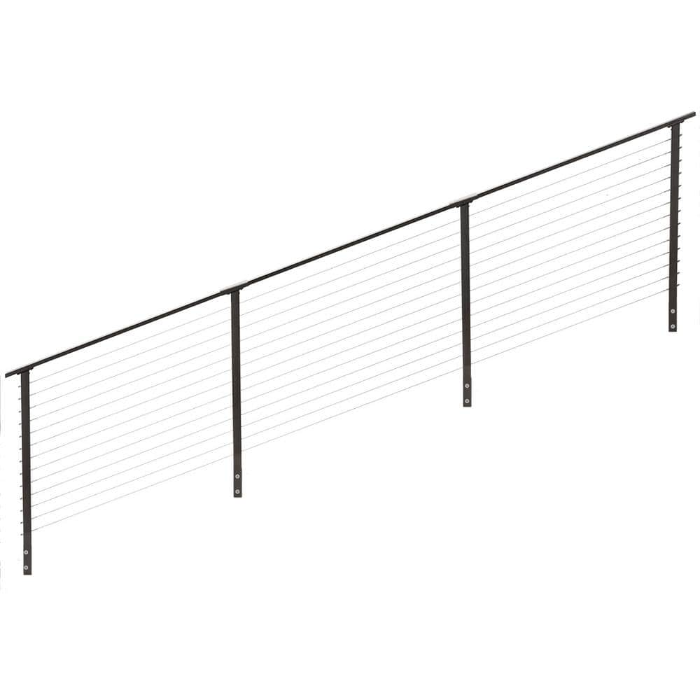 CityPost 14 ft. Stair Cable Railing, 42 in. Face Mount, Bronze
