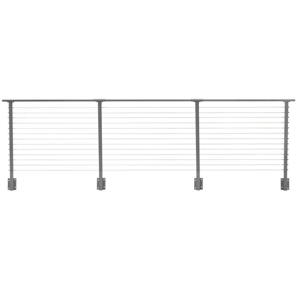 CityPost 14 ft. Deck Cable Railing, 42 in. Face Mount, Grey