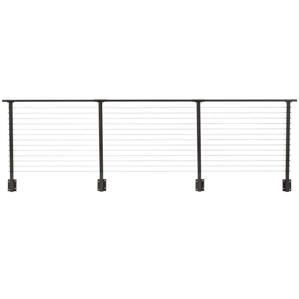 CityPost 16 ft. Deck Cable Railing, 42 in. Face Mount, Bronze