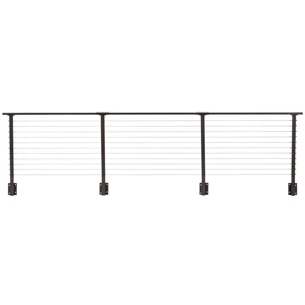 CityPost 16 ft. Deck Cable Railing, 36 in. Face Mount in Bronze