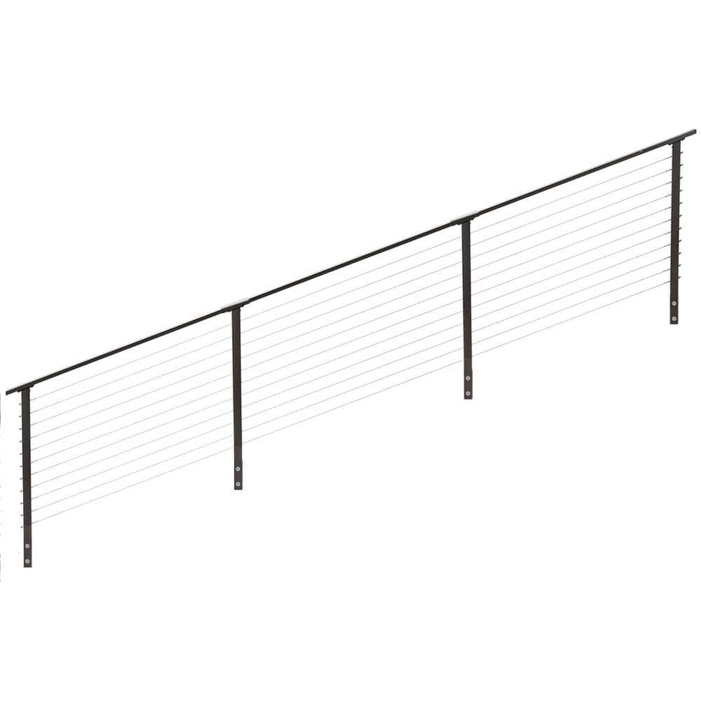 CityPost 16 ft. Stair Cable Railing, 36 in. Face Mount, Bronze