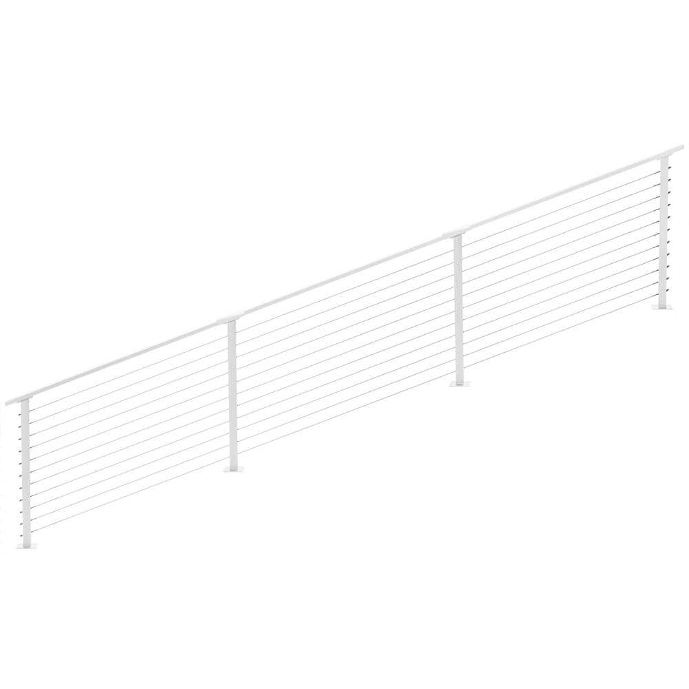 CityPost 16 ft. Stair Cable Railing, White