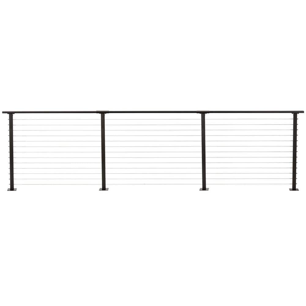 CityPost 18 ft. Deck Cable Railing, 42 in. Base Mount, Bronze