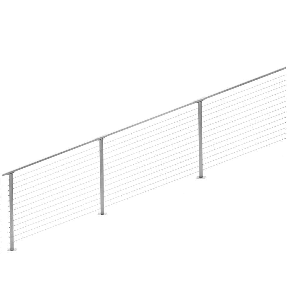 CityPost 20 ft. Stair Cable Railing, 42 in. Base Mount, Grey