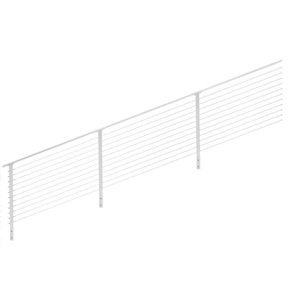 CityPost 22 ft. Stair Cable Railing, 36 in. Face Mount, White