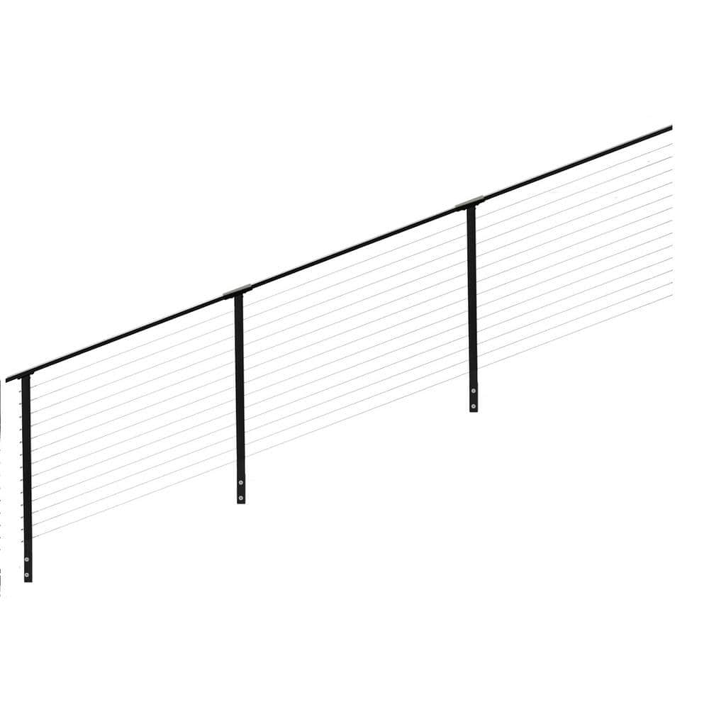 CityPost 26 ft. Stair Cable Railing, 42 in. Face Mount, Black