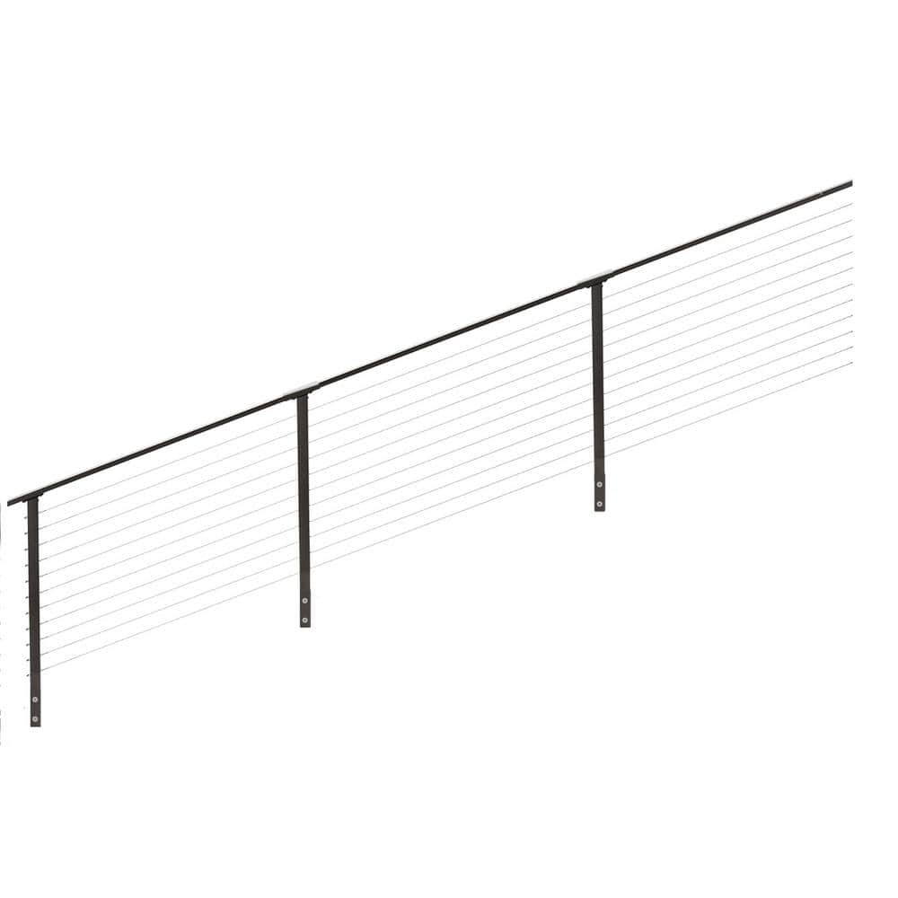 CityPost 26 ft. x 36 in. Bronze Stair Cable Railing, Face Mount
