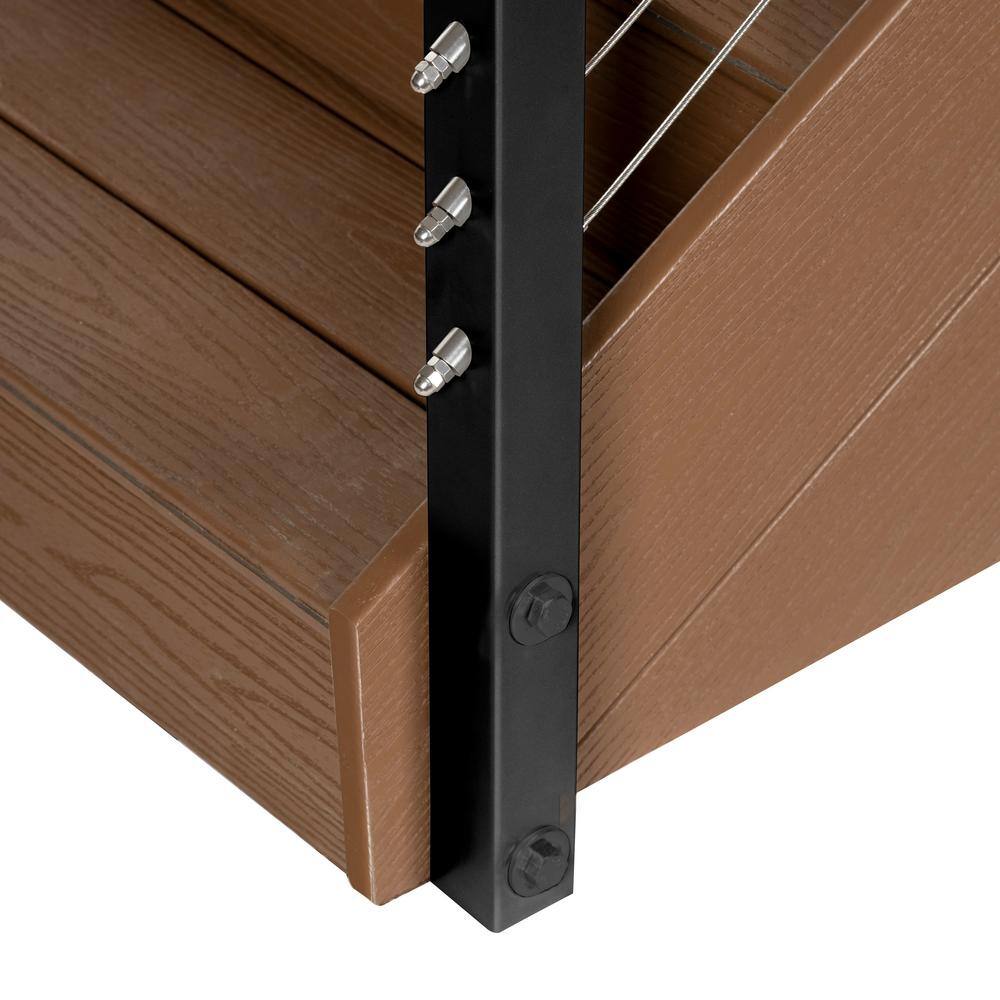 CityPost 26 ft. x 36 in. Bronze Stair Cable Railing, Face Mount