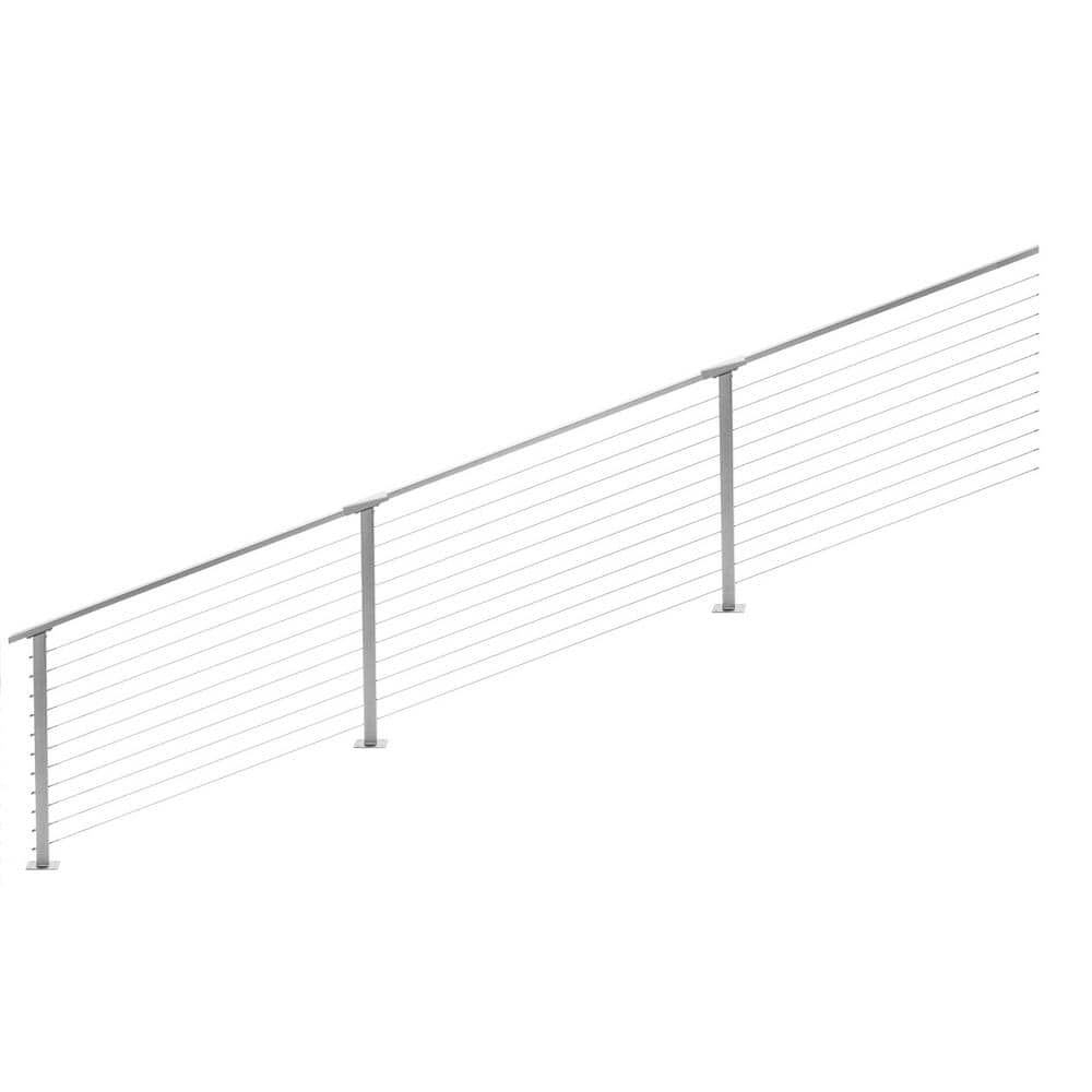 CityPost 26 ft. Stair Cable Railing, 36 in. Base Mount, Grey