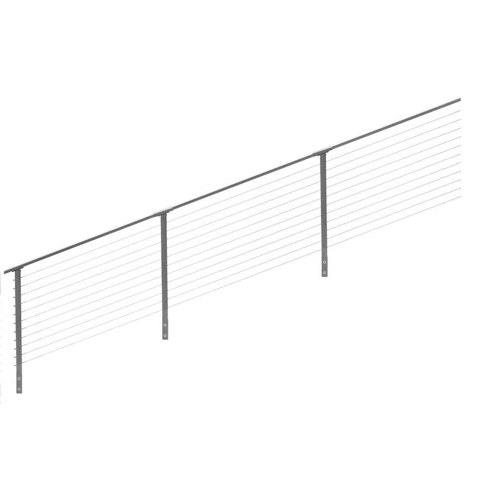 CityPost 26 ft. Stair Cable Railing, 36 in. Face Mount in Grey