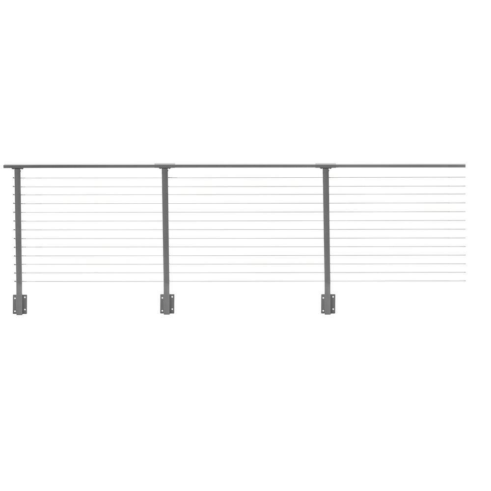 CityPost 30 ft. x 42 in. Grey Deck Cable Railing, Face Mount
