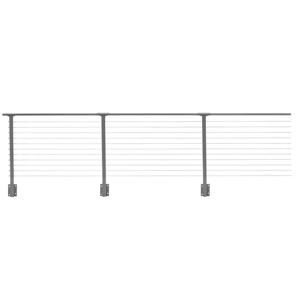 CityPost 30 ft. Deck Cable Railing, 36 in. Face Mount, Grey
