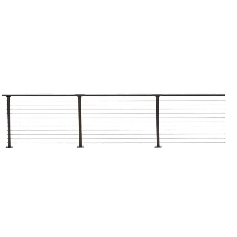 CityPost 38 ft. Deck Cable Railing, 36 in. Base Mount, Bronze