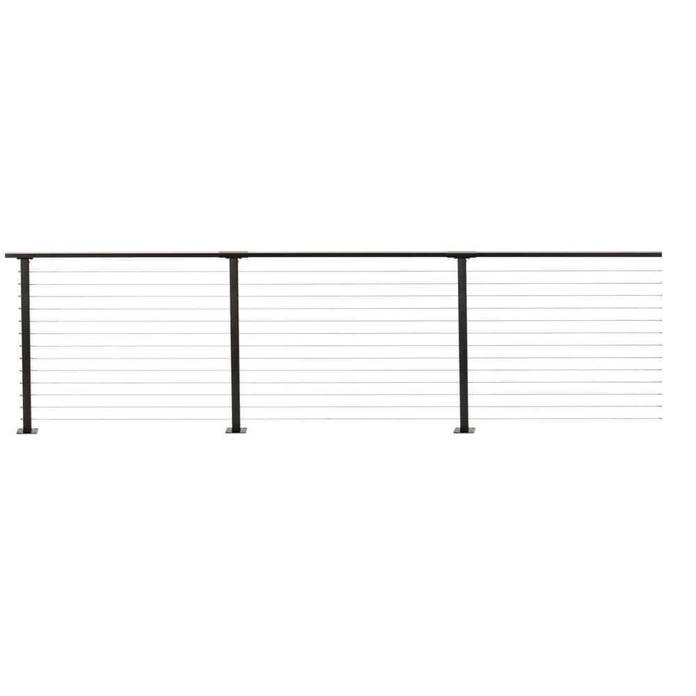 CityPost 48 ft. x 42 in. Bronze Deck Cable Railing, Base Mount