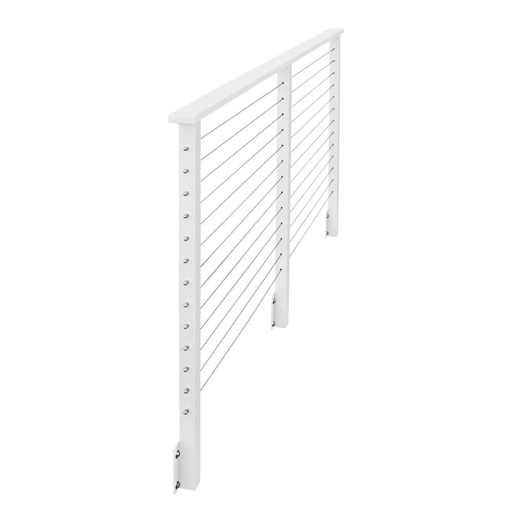 CityPost 48 ft. x 42 in. White Deck Cable Railing, Face Mount