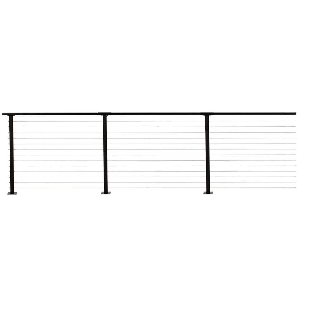 CityPost 52 ft. Deck Cable Railing, 42 in. Base Mount, Black