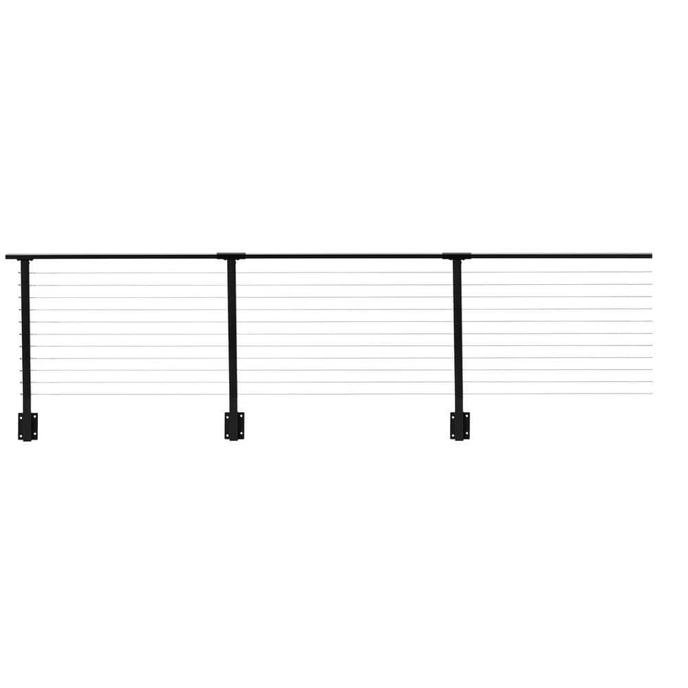 CityPost 52 ft. Deck Cable Railing, 36 in. Face Mount, Black